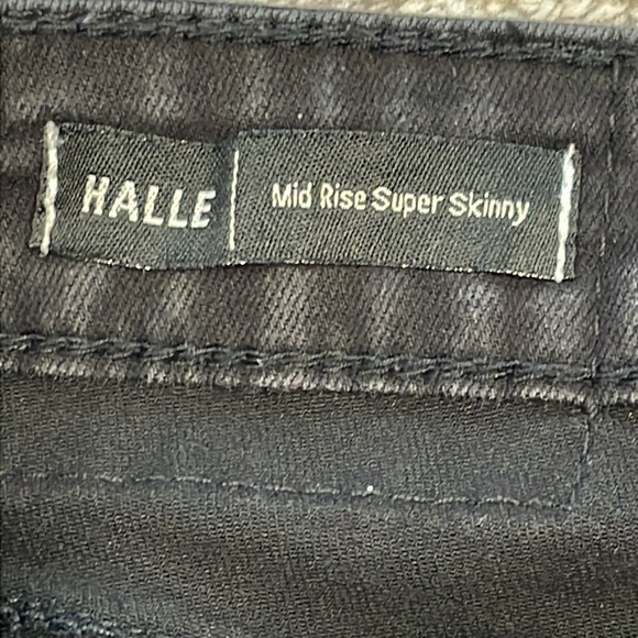 True Religion Halle Mid Rise Super Skinny Jeans Black Wash Horseshoe Stitch 29 - Picture 11 of 13